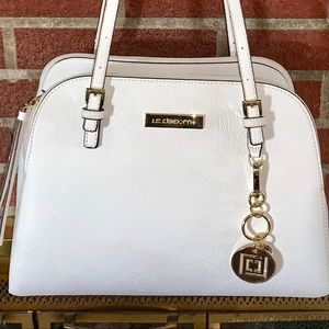 White w/ gold Liz Claiborne Handbag GENTLY USED